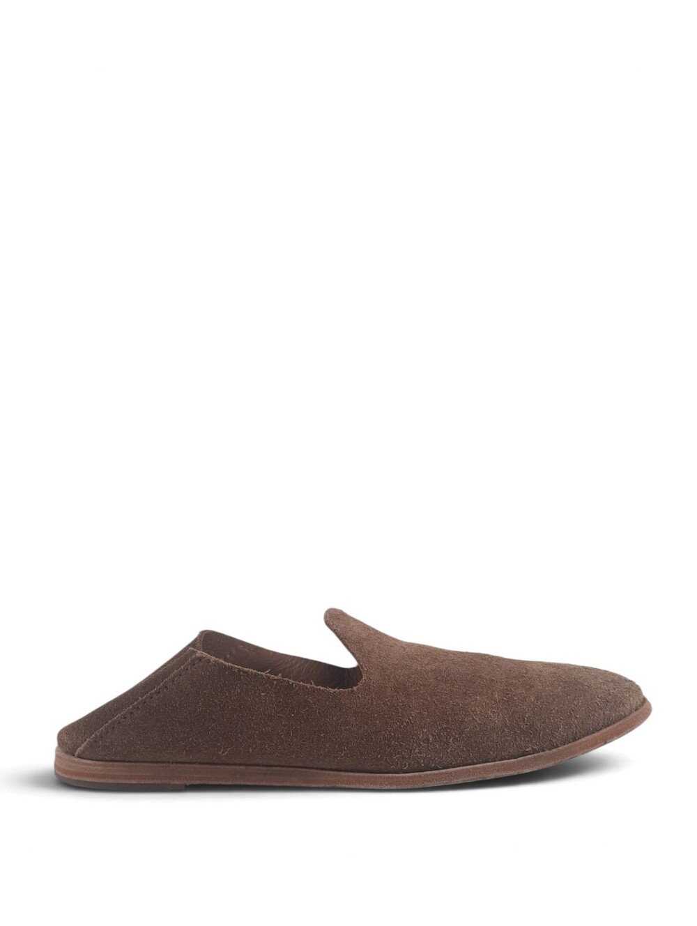PEDRO GARCIA Smoking Slipper Unlined Raw Edge Hybrid Loafer Mule Suede Babo Tan